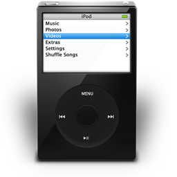 iPod Video Black On Icon 256x256 png